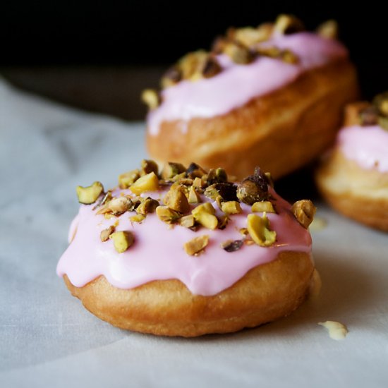 Rosewater Pistachio Sufganiyot