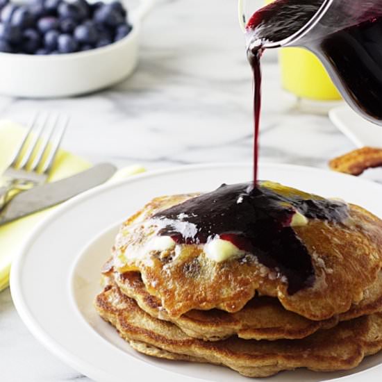 Whole Wheat Blueberry Pancakes