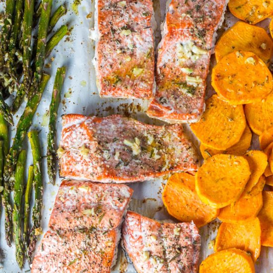 One Pan Salmon Dinner