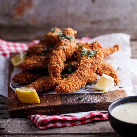 Corn Flake Crusted Chicken Strips