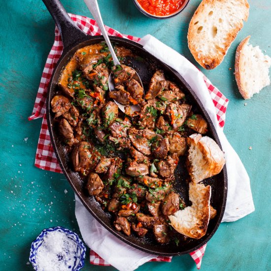 Easy Per-Peri Chicken Livers