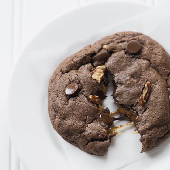 Double Chocolate Turtle Cookies