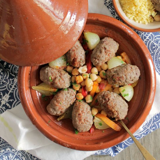 Kefta, Chickpeas and Veggies Tajine