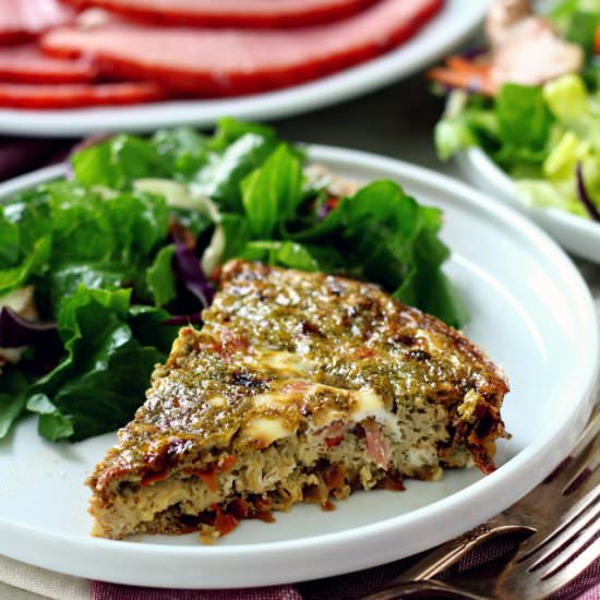 Sun-Dried Tomato Pesto Ham Frittata