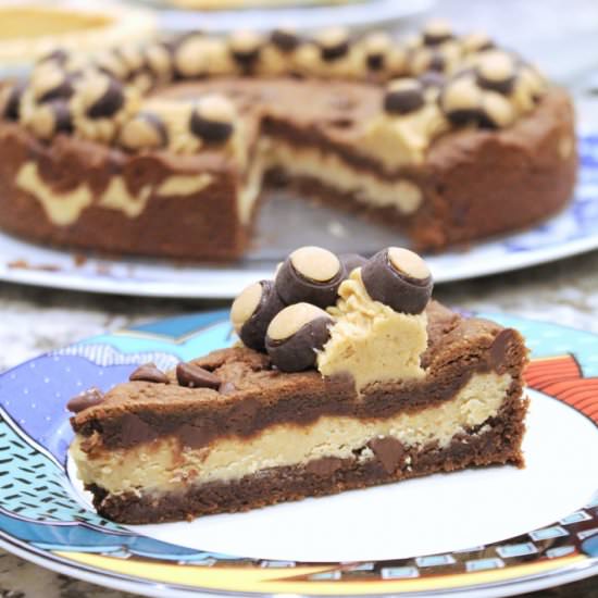 Buckeye Stuffed Cookie Cake