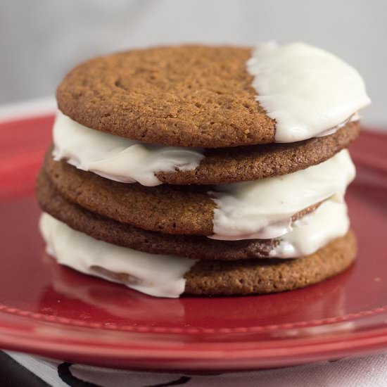 White Chocolate Dipped Gingerbread