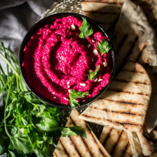 Creamy Beet Dip with Flatbread