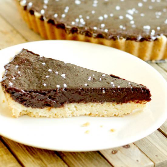 Dark Chocolate Shortbread Tart