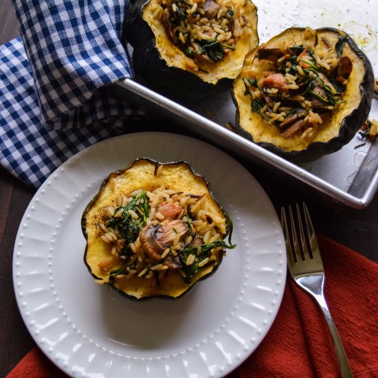 Wild Rice & Sausage Stuffed Squash