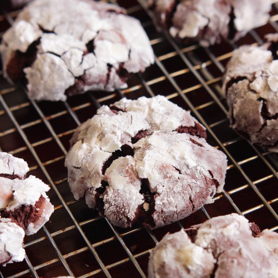 Triple Chocolate Crinkle Cookies