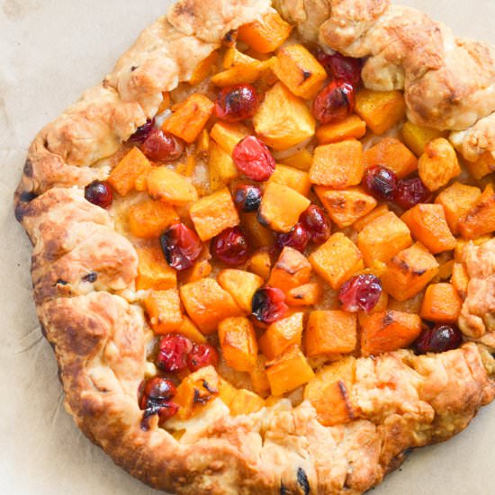 Butternut Squash Cranberry Galette