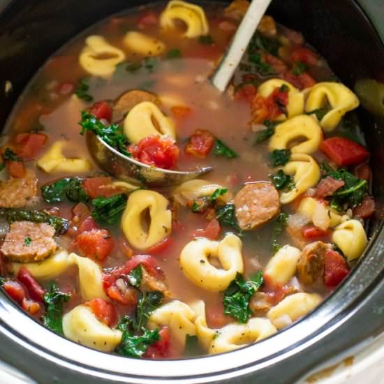 Slow Cooker Tortellini Sausage Soup