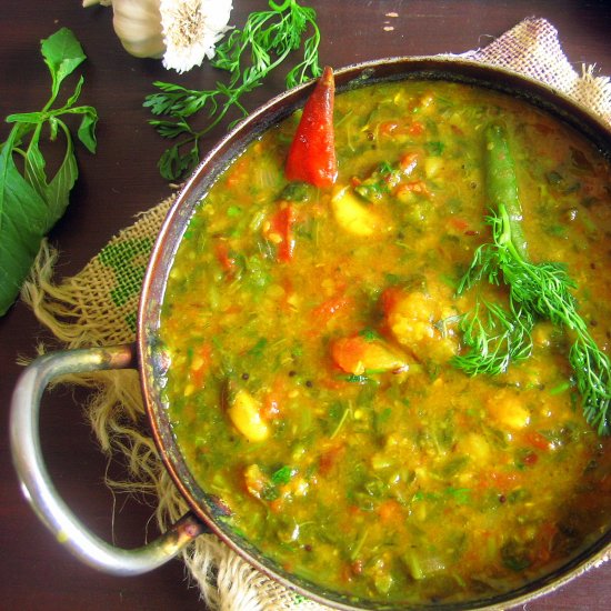 Amaranthus Greens and Lentils