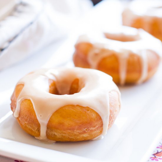 Pumpkin Doughnuts with Maple Glaze