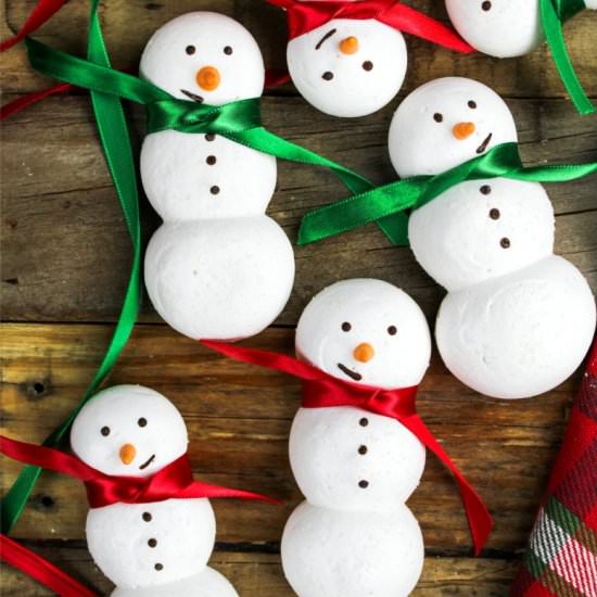 Vegan Snowmen Meringue Cookies