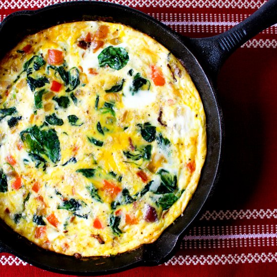 Cheesy Frittata with Bacon