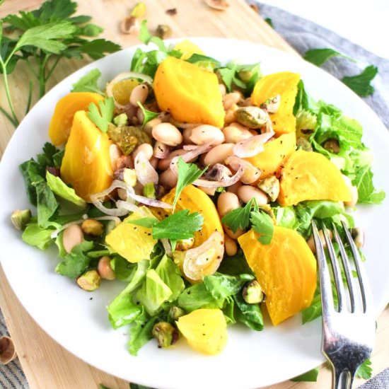 Golden Beet, White Bean, and Orange Salad