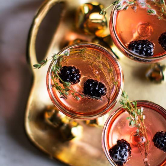 Blackberry Thyme Champagne Cocktail