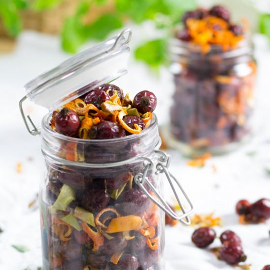 Homemade Fruit Tea with Rose Hips