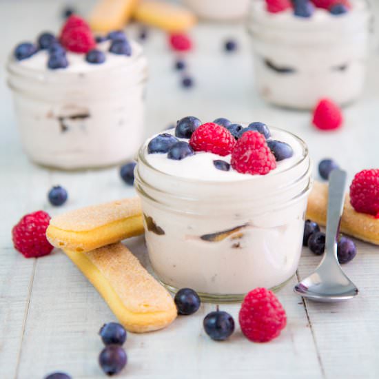 Rasberry Tiramisu with Blueberries