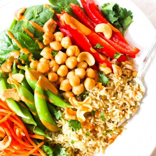 Thai Peanut Vegan Buddha Bowl