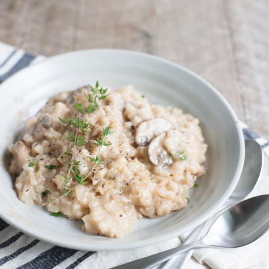 Easy Oven Risotto with Mushrooms