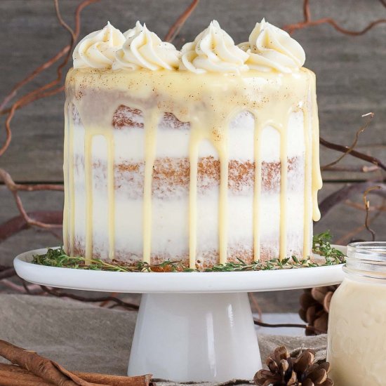 Spiked Eggnog Cake