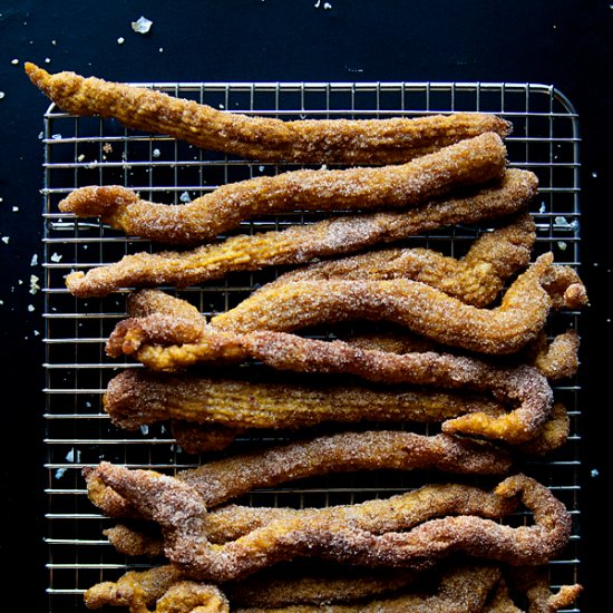 Pumpkin Churros with Cinnamon Cream