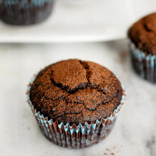 Vegan fudgy chocolate beet cupcakes