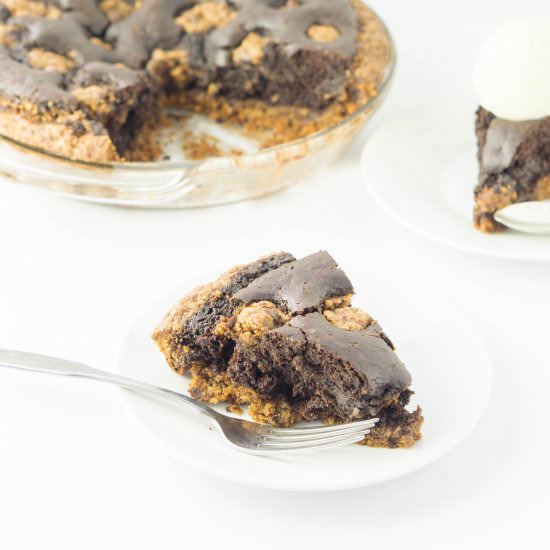 Vegan Brownie Pie with Cookie Crust