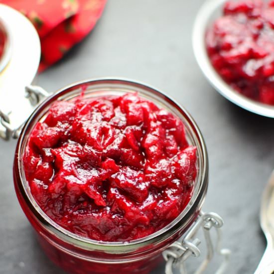 Easy Boozy Cranberry Sauce