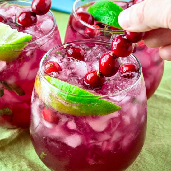 Cranberry Lime Mojitos