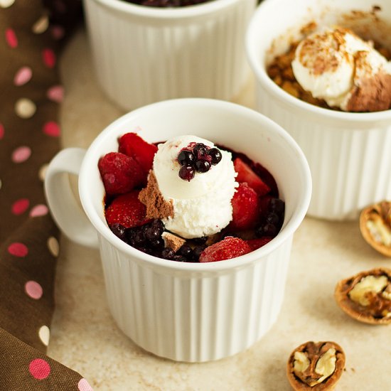 Oatmeal Cobbler in a Mug in 3 ways