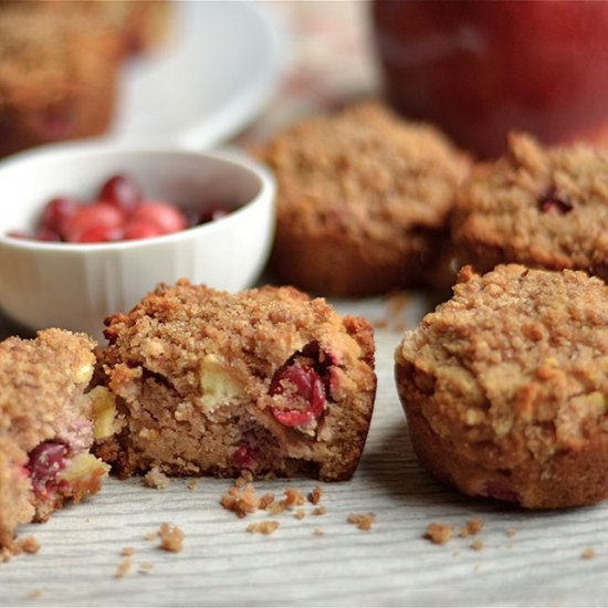 Cranberry Apple Crumb Muffins