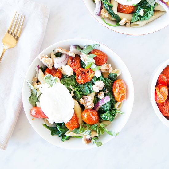 Roasted Tomato + Spinach Pasta Bowl