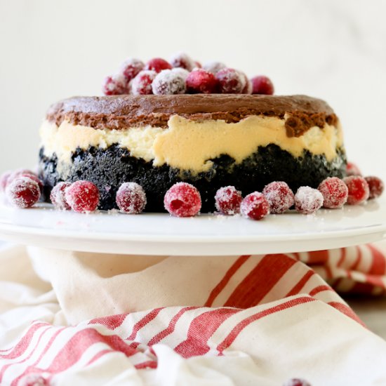 Triple Chocolate Layered Cheesecake