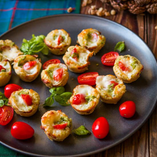 20 minute cheesy pesto tarts