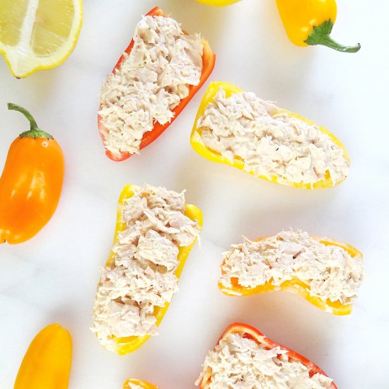 Tuna Salad Boats in Baby Peppers