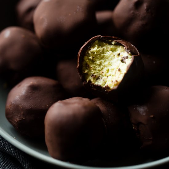 Mint Chocolate Cheesecake Truffles