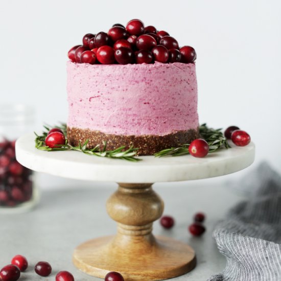 NO bake vegan cranberry cheesecake