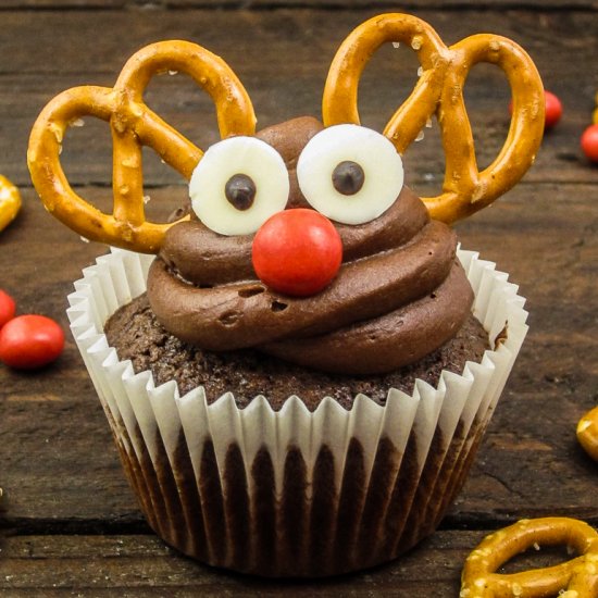 Rudolph Hot Chocolate Cupcakes