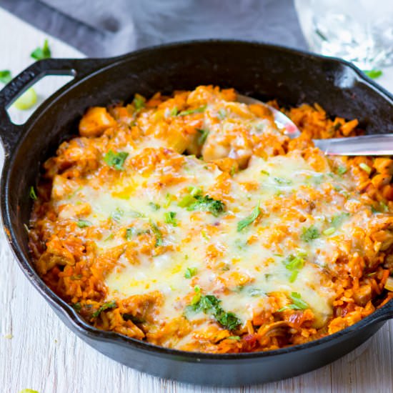 Buffalo Chicken and Rice Casserole