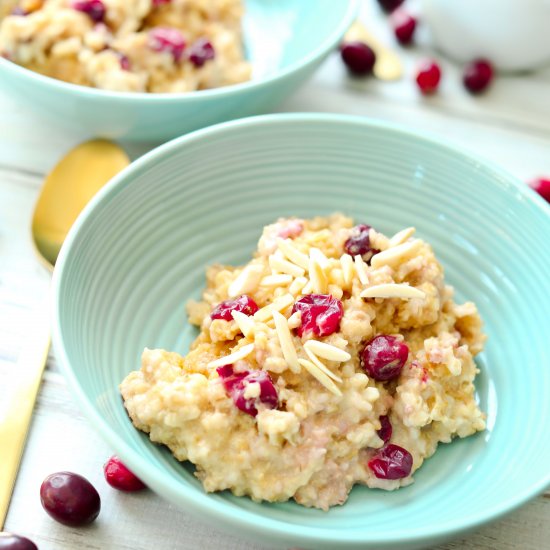 Crockpot Cranberry Eggnog Oatmeal