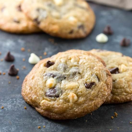 Soft Triple Chocolate Chip Cookies