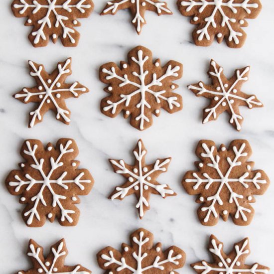 Gingerbread Snowflake Cookies