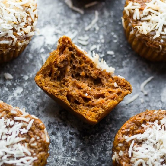 Coconut Carrot High Protein Muffins