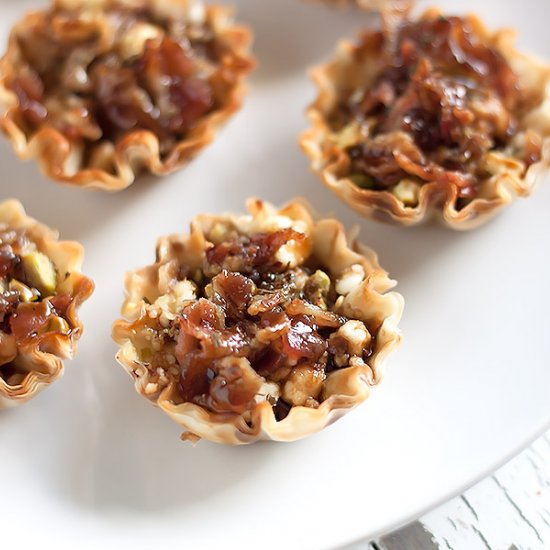 Bacon, Goat Cheese + Pistachio Bites