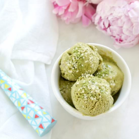 Matcha Banana Hemp “Ice Cream”