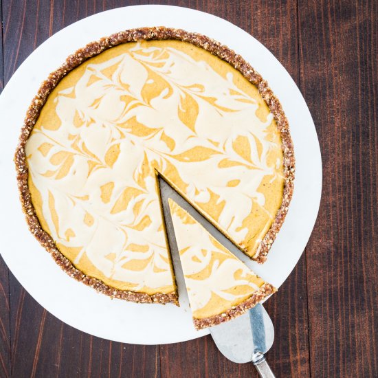 Vegan Marbled Pumpkin Cheesecake