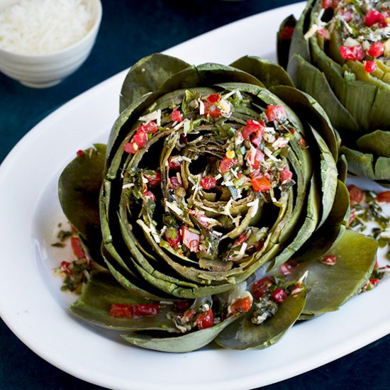 Italian Steamed Artichokes